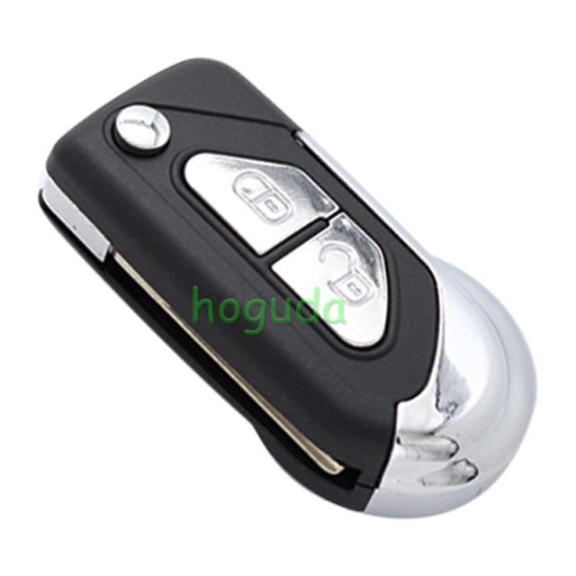 For Peugeot 2 button flip remote key blank with HU83 &amp; 407 Key blade