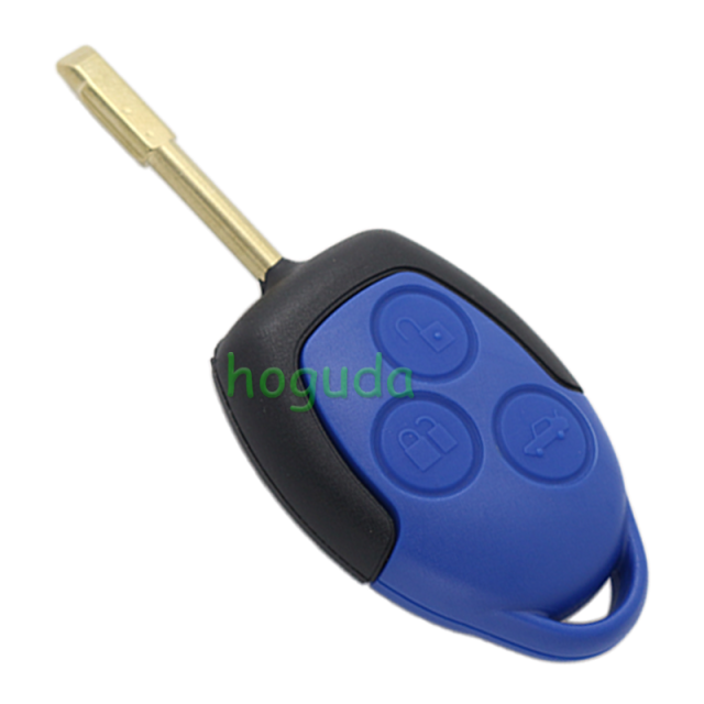 For New Ford Transit blue  3 button remote key with black blade 433MHz ASK 4D63 CHIP FCCID:6C1T 15K601 AG