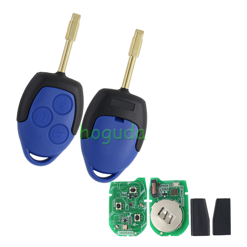 For AfterMarket Ford Transit blue 3 button remote key 433MHz ASK 4D63 ...