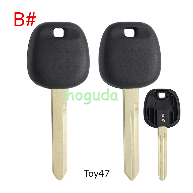 For Toyota transponder key blank  A# TOY43 Blade B# TOY47 Blade C# TOY41 Blade D# TOY51 Blade E# TOY48 Blade