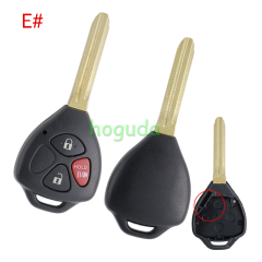 For Toyota Carola 2/2+1/3/3+1/4/button Remote key blank without logo ,please choose the button.