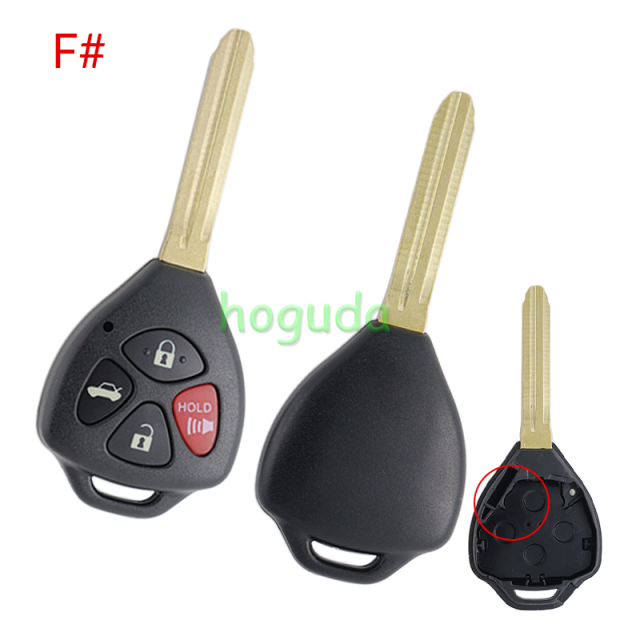 For Toyota Carola 2/2+1/3/3+1/4/button Remote key blank without logo ,please choose the button.
