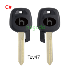 For Toyota transponder key blank  A# TOY43 Blade B# TOY40 Blade C# TOY47 Blade