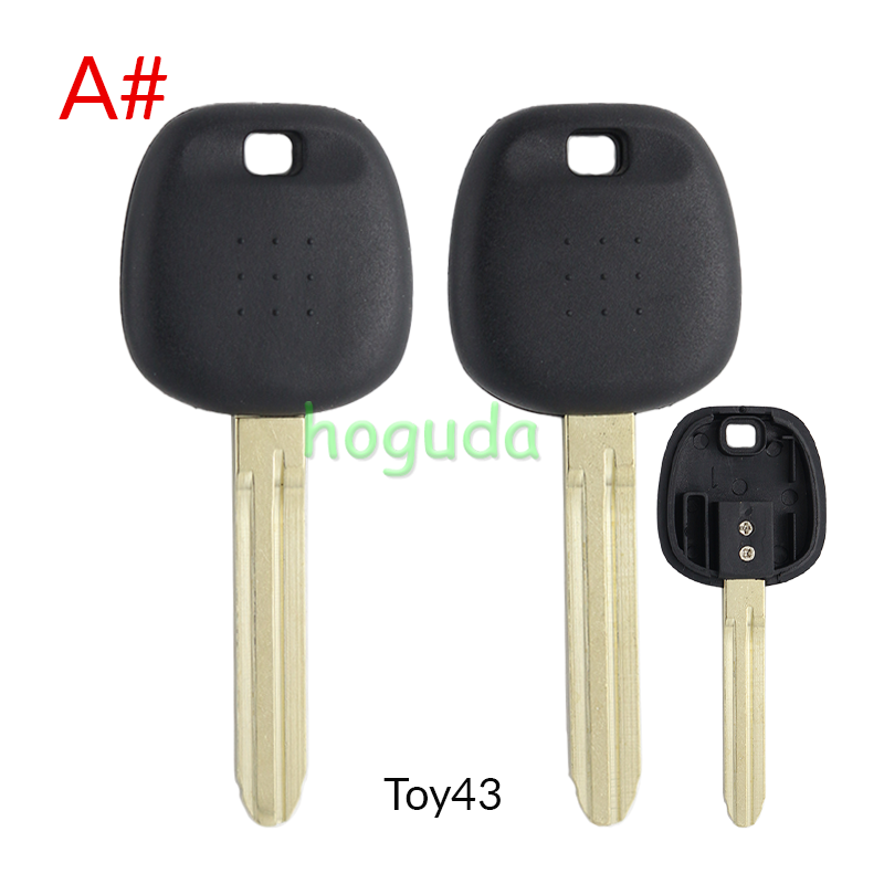 For Toyota transponder key blank  A# TOY43 Blade B# TOY47 Blade C# TOY41 Blade D# TOY51 Blade E# TOY48 Blade