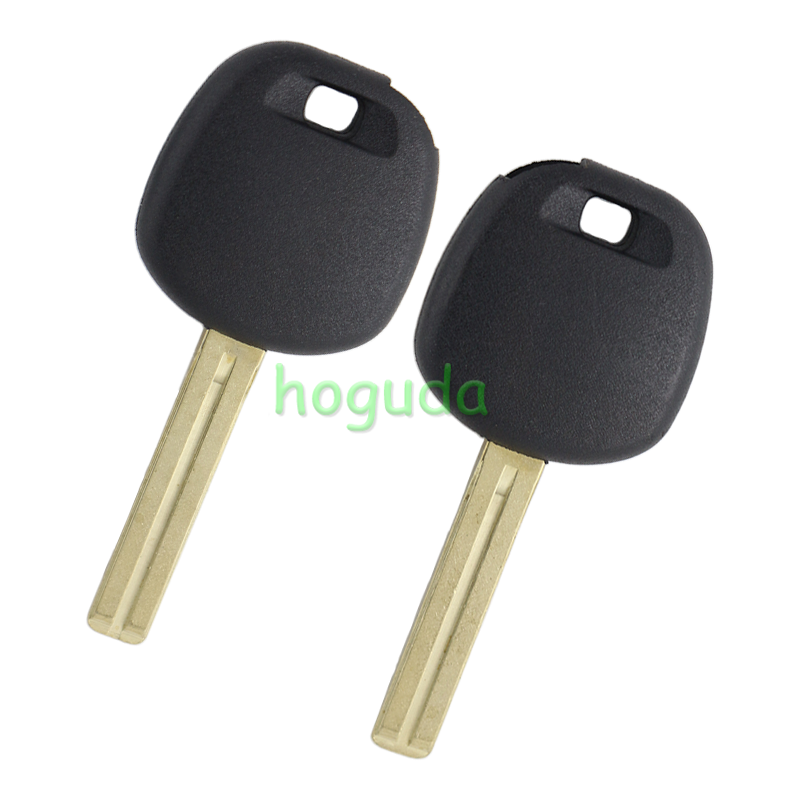 For Toyota transponder key blank,the chip slot is on the top of the key.  A# TOY48 Blade B# TOY40 Blade C# TOY43 Blade
