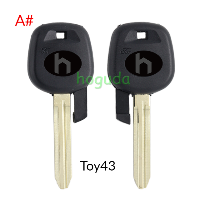 For Toyota transponder key blank  A# TOY43 Blade B# TOY40 Blade C# TOY47 Blade