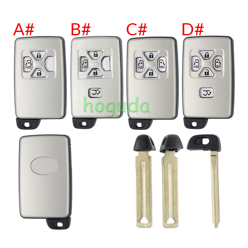 For Toyota 2/3/4/4+1 button remote key blank with key blade