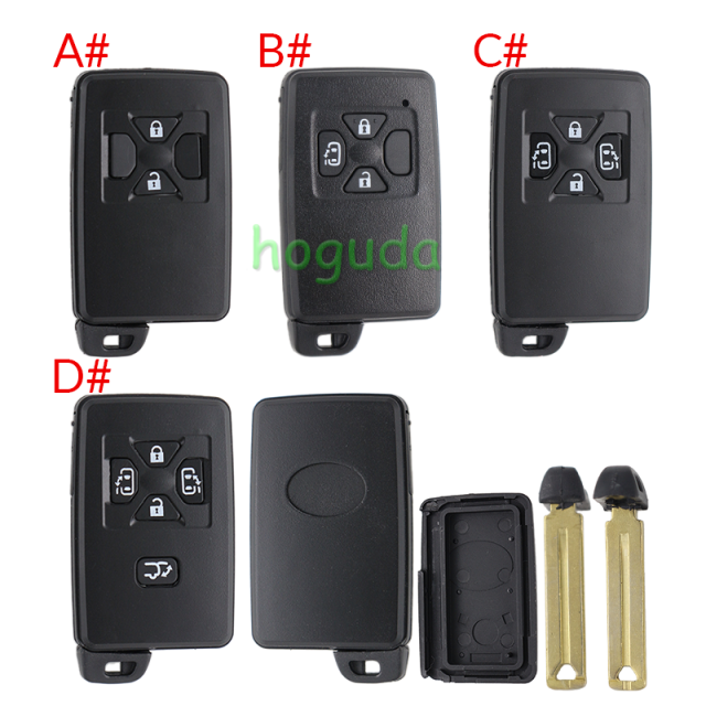 For Toyota 3 button remote key shell , the blade with two side groove (black)
