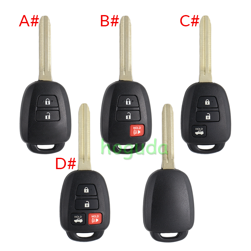 For Toyota 2/2+1/3/3+1 button remote key blank without logo