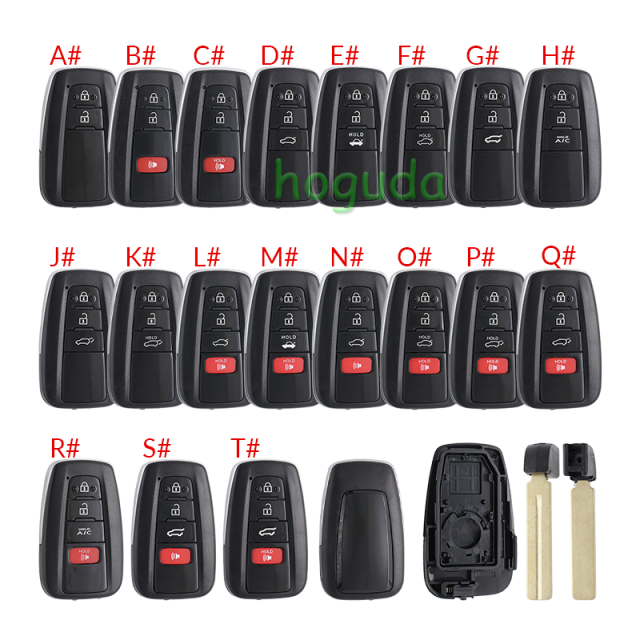 For Toyota C-HR 2/2+1/3/3+1 buttons Smart Remote key blank,please choose the button