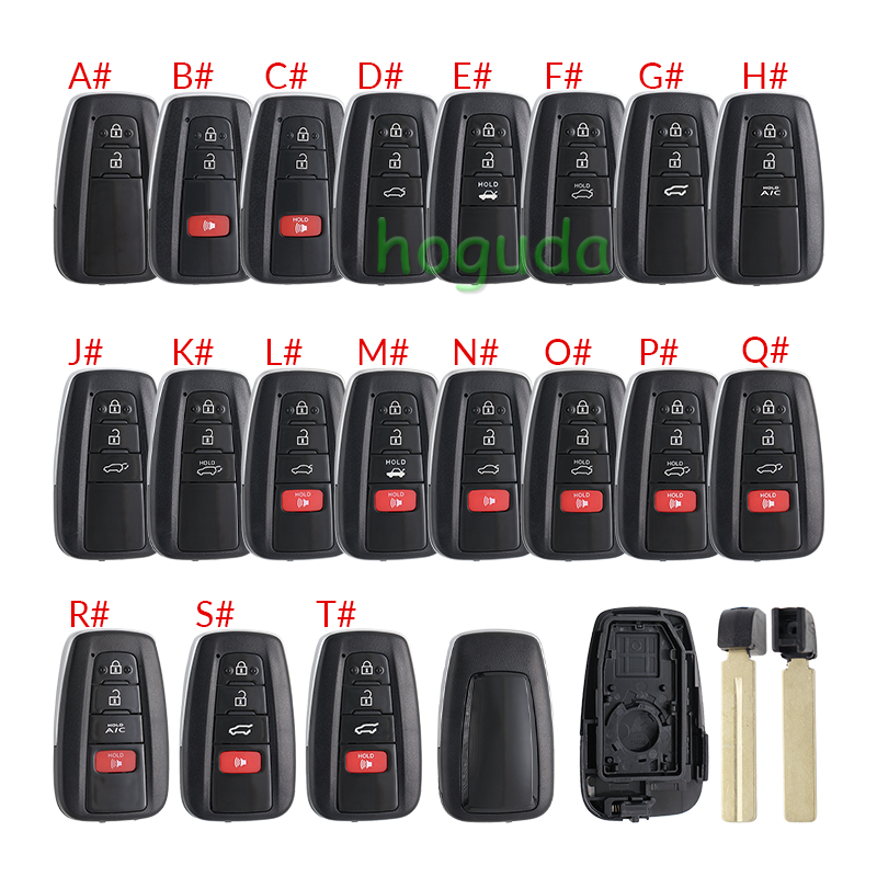 For Toyota C-HR 2/2+1/3/3+1 buttons Smart Remote key blank,please choose the button