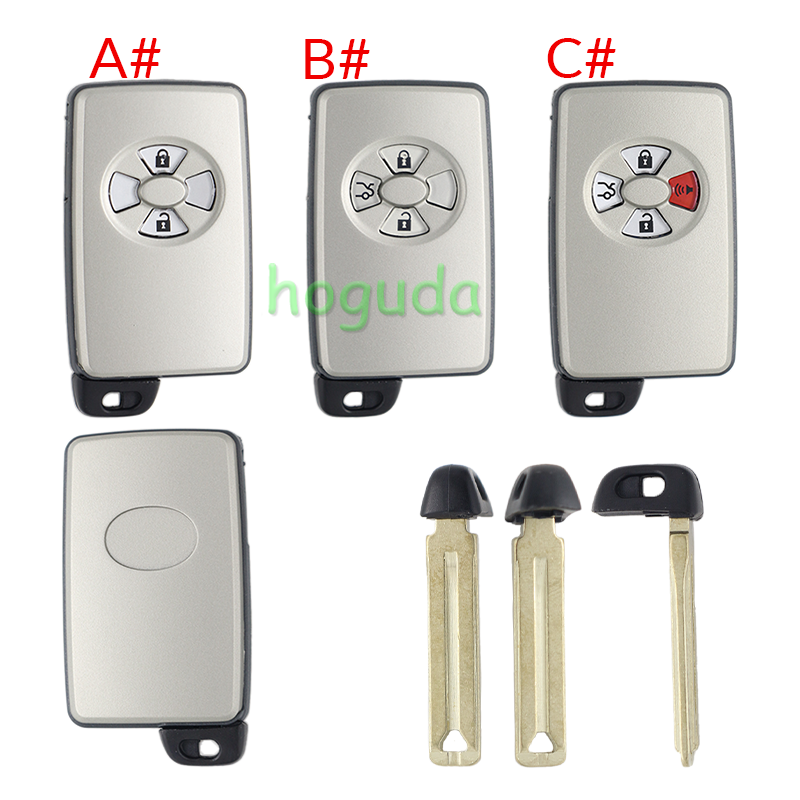 For Toyota 2/3/3+1 button remote key blank with key blade