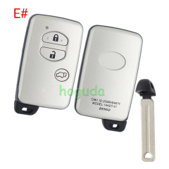 For Toyota Crown 2/2+1/3/3+1 button remote key blank,please choose the key button