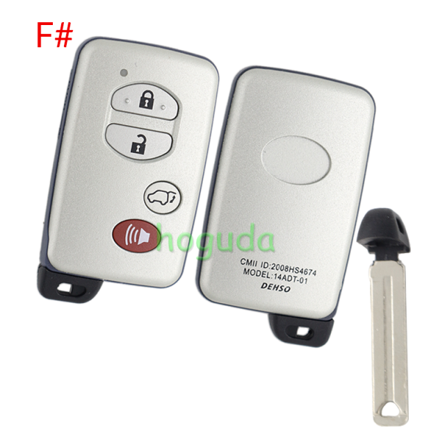 For Toyota Crown 2/2+1/3/3+1 button remote key blank,please choose the key button