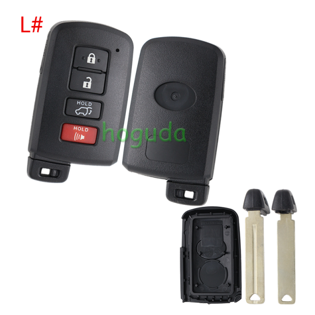 For Toyota 2/2+1/3/3+1 button remote key blank (the button is square)