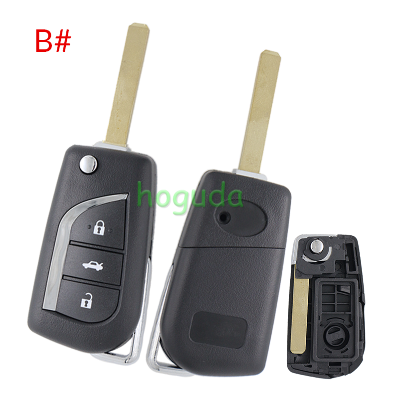 For Toyota 2/3/2+1/3+1 button flip remote key blank with VA2 Blade
