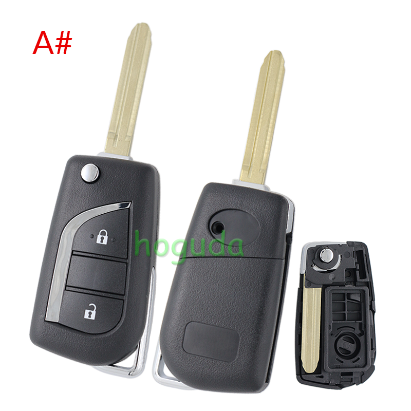 For Toyota 2/3/2+1/3+1 button flip remote key blank withToy43 Blade