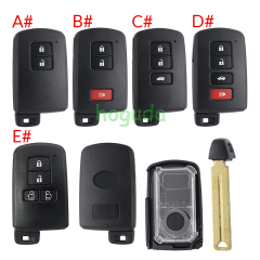 For Toyota 2/2+1/3/2+1/4 button smart remote key shell with white Battery holder ,the button is square