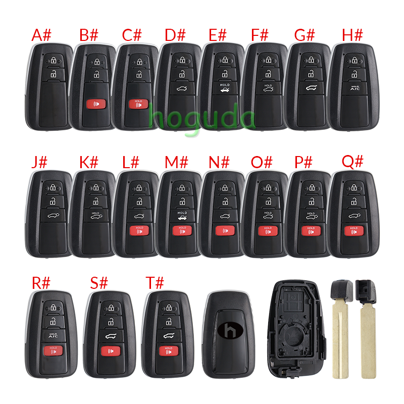 For Toyota C-HR 2/2+1/3/3+1 buttons Smart Remote key blank,please choose the button