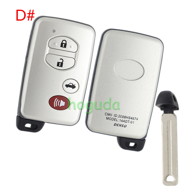 For Toyota Crown 2/2+1/3/3+1 button remote key blank,please choose the key button