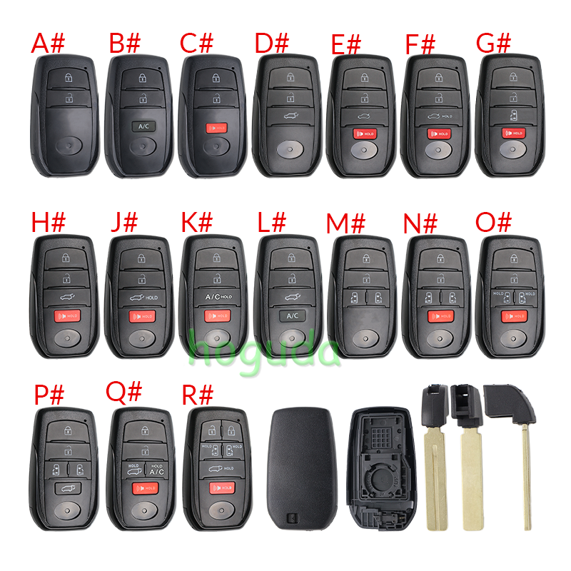 For Toyota 2/2+1/3/3+/1/4/4+1/5/5+1 button remote key blank with key Blade,please choose the key button