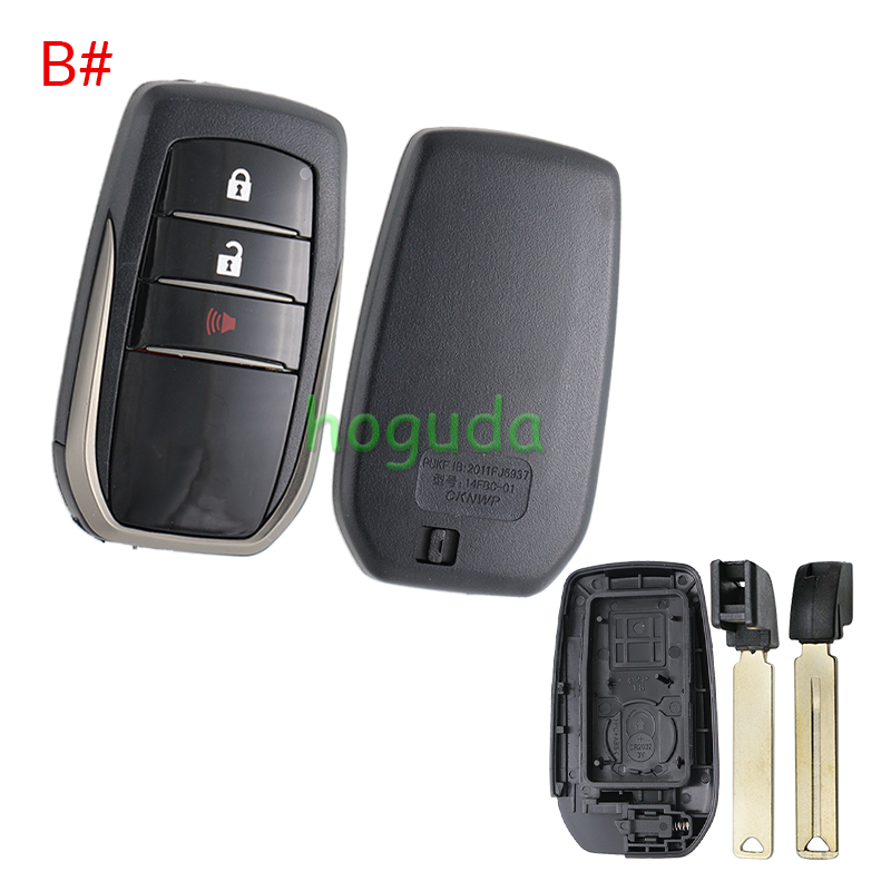 For Toyota 2/3+1/3/3+1 button remote key blank without logo
