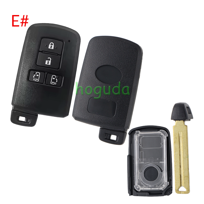 For Toyota 2/2+1/3/2+1/4 button smart remote key shell with white Battery holder ,the button is square