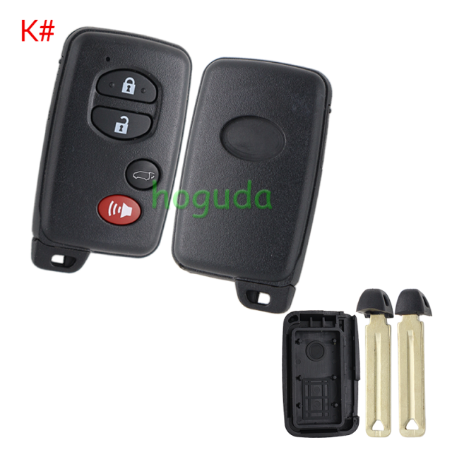 For Toyota 2 button remote key blank  (the button is round)，please choose the key button.