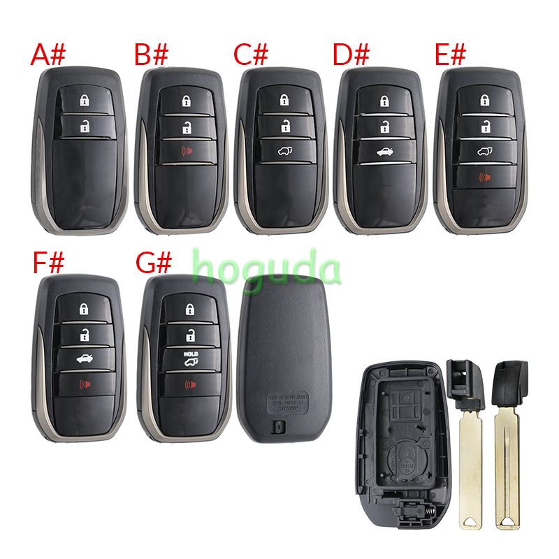 For Toyota 2/3+1/3/3+1 button remote key blank without logo