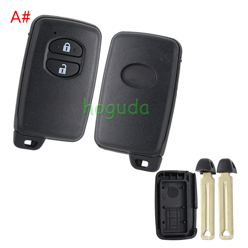 For Toyota 2 button remote key blank  (the button is round)，please choose the key button.