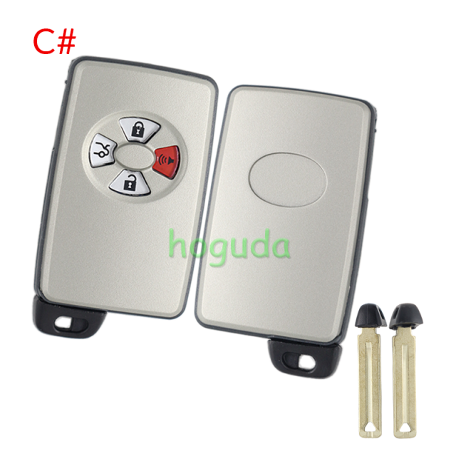 For Toyota 2/3/3+1 button remote key blank with key blade
