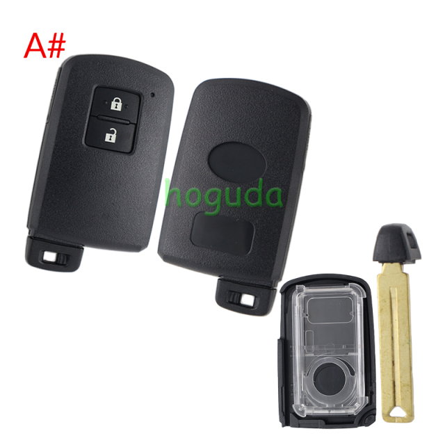 For Toyota 2/2+1/3/2+1/4 button smart remote key shell with white Battery holder ,the button is square