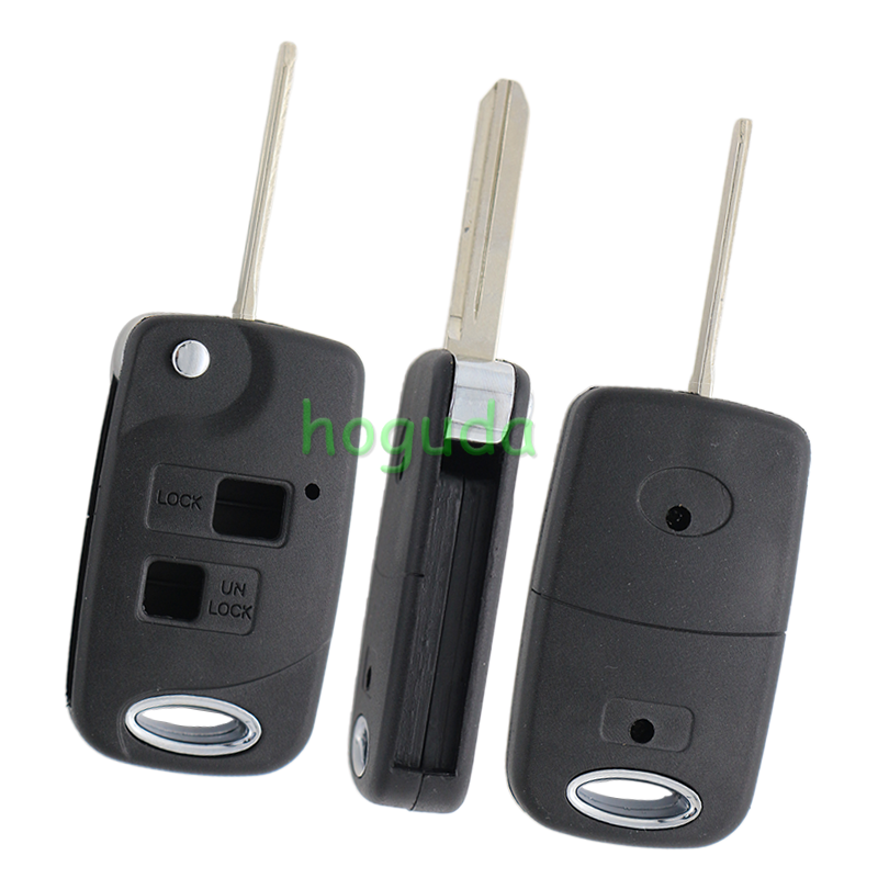 For Toyota 2 button modified folding remote key blank with Toy47 blade