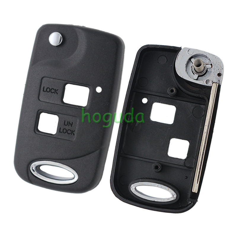 For Toyota 2 button modified folding remote key blank with Toy47 blade