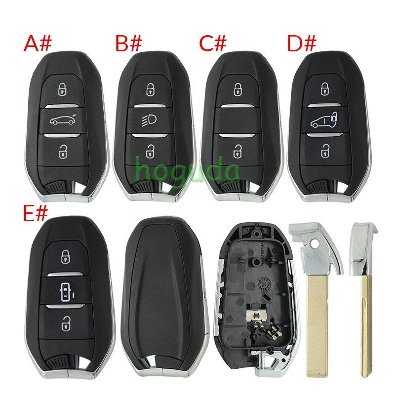 For Peugeot 3 button remote key blank with HU83 blade without logo.Please choose the button.