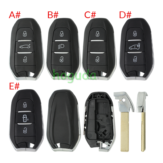 For Peugeot 3 button remote key blank with HU83 blade without logo.Please choose the button.