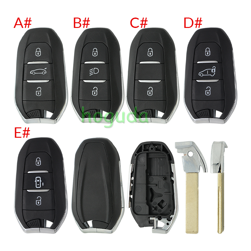 For Peugeot 3 button remote key blank with HU83 blade without logo.Please choose the button.