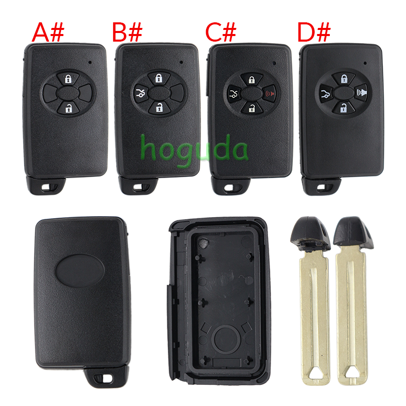 For Toyota 2 button remote key blank , the blade with two side groove (black)