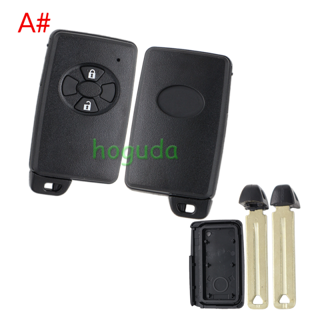 For Toyota 2 button remote key blank , the blade with two side groove (black)