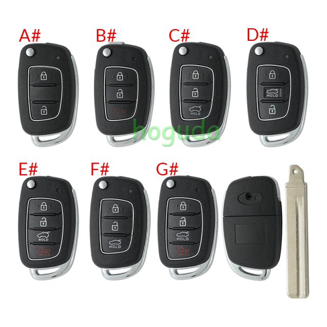 For New Hyundai 2/2+1/3/3+1 button remote key blank with HY20 left Blade
