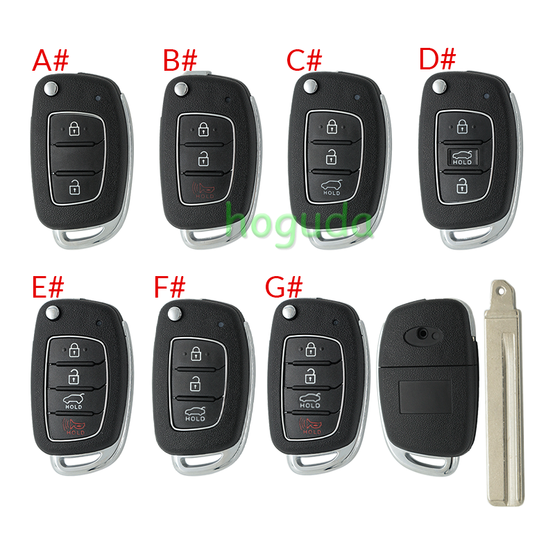 For New Hyundai 2/2+1/3/3+1 button remote key blank with HY20 left Blade