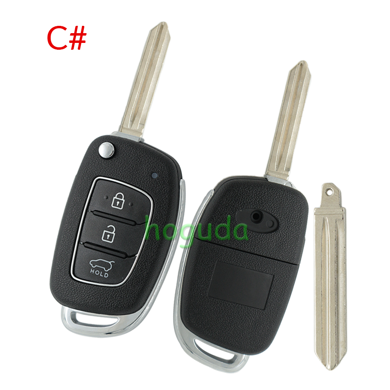For New Hyundai 2/2+1/3/3+1 button remote key blank with HY14 left Blade