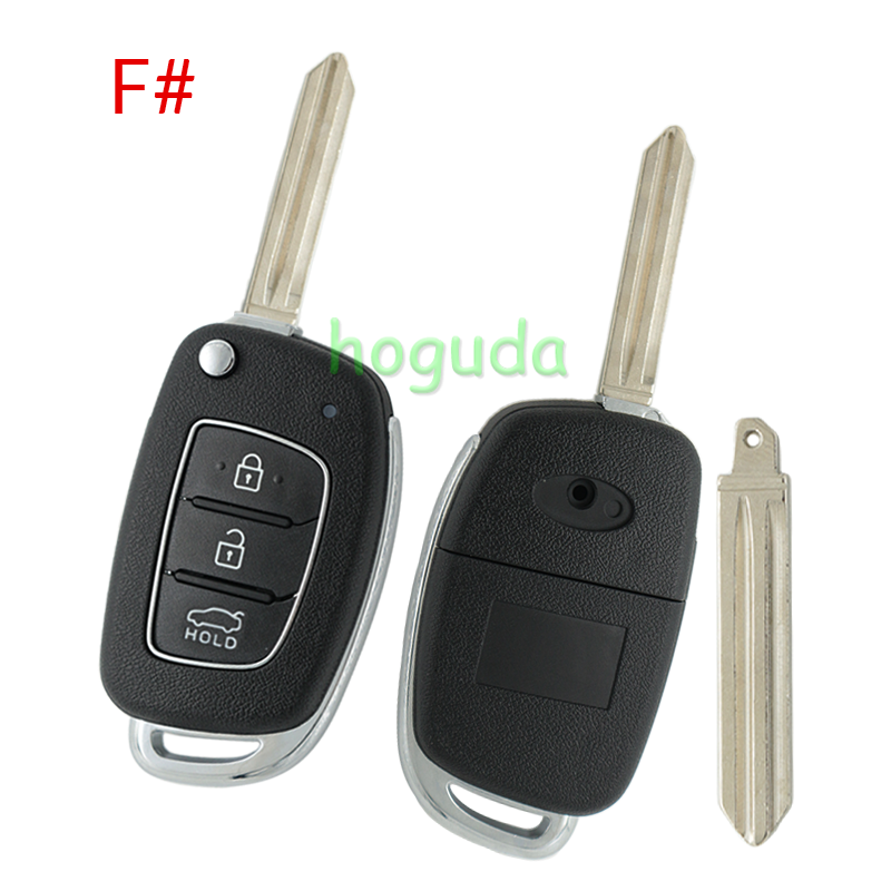 For New Hyundai 2/2+1/3/3+1 button remote key blank with HY14 left Blade