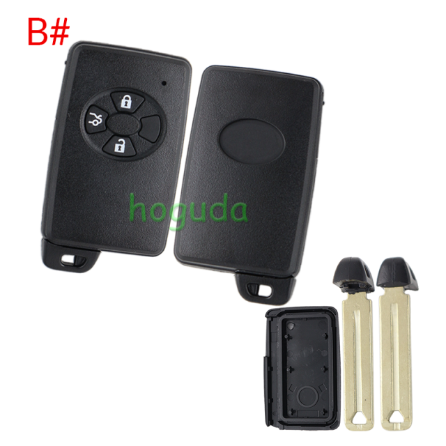 For Toyota 2 button remote key blank , the blade with two side groove (black)
