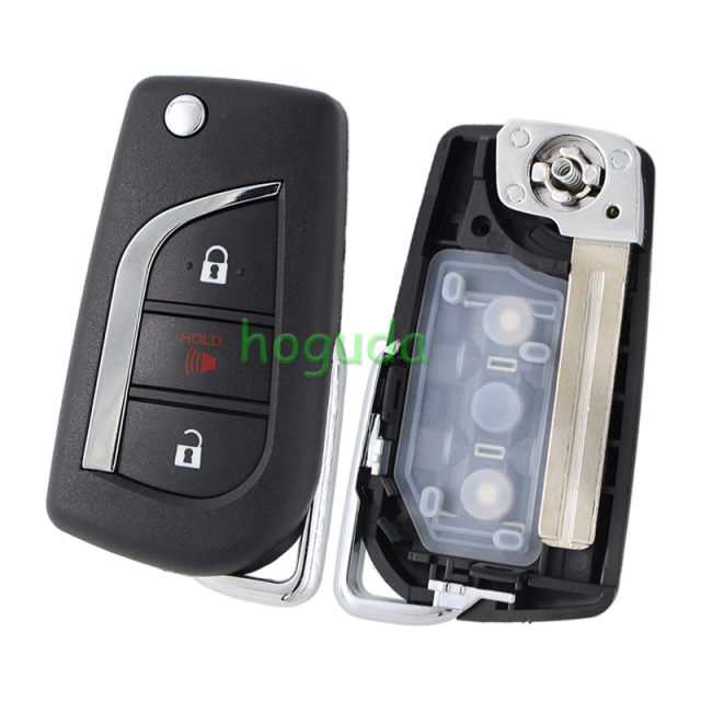 For Toyota Corolla iM 2+1 button Remote Flip Key without chip  FCC :HYQ12BFA