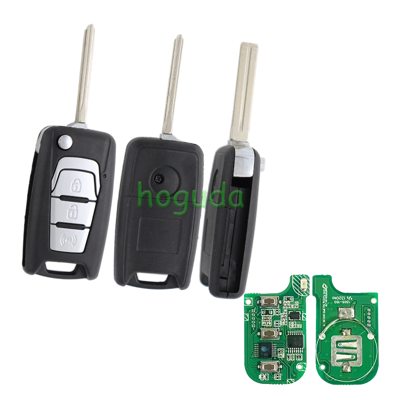For Ssangyong Korando Actyon C200 3 button remote key with  433MHz ID60 Chip OEM PCB and AF key shell P/N: 87540-34100