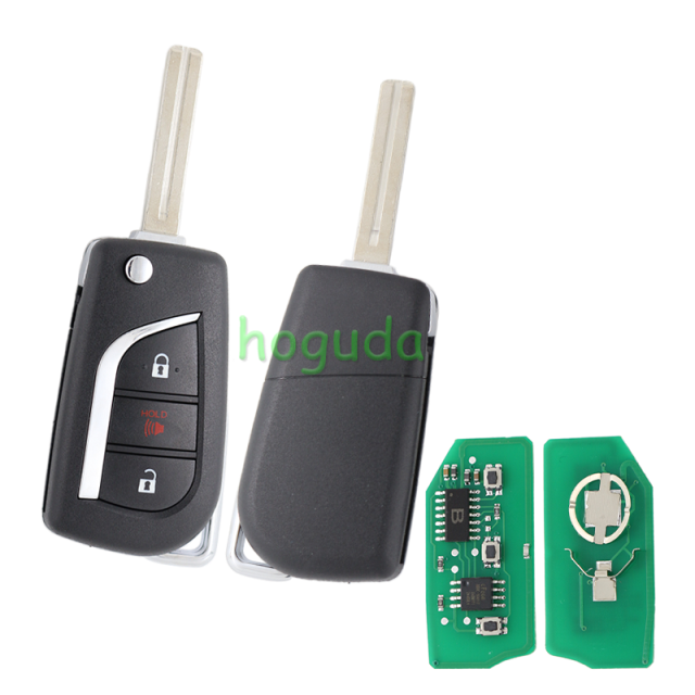 For Toyota Corolla iM 2+1 button Remote Flip Key without chip  FCC :HYQ12BFA