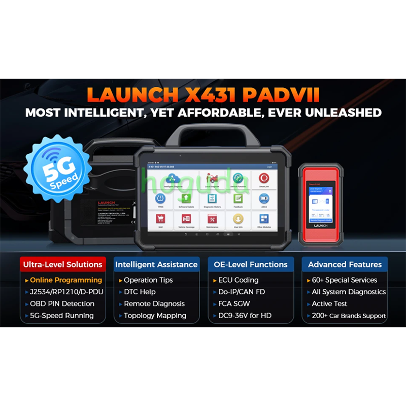 LAUNCH X431 PAD7 PADVII Elite Car Diagnostic Tools J2534 Smartlink Automotive Scanner Online Programming ECU Coding