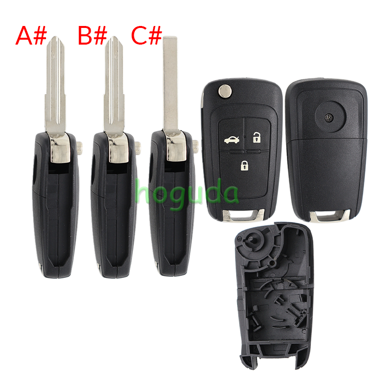 For  Chevrolet 3 button remote key shell with left blade