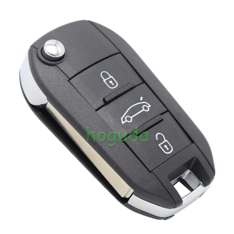 For Peugeot 3 button remote  Key Shell with HU83 407 blade EU version